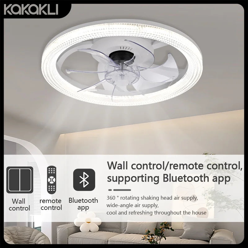 Smart LED Ceiling Fan – 6-Speed, App & Remote Control for Living Room & Bedroom