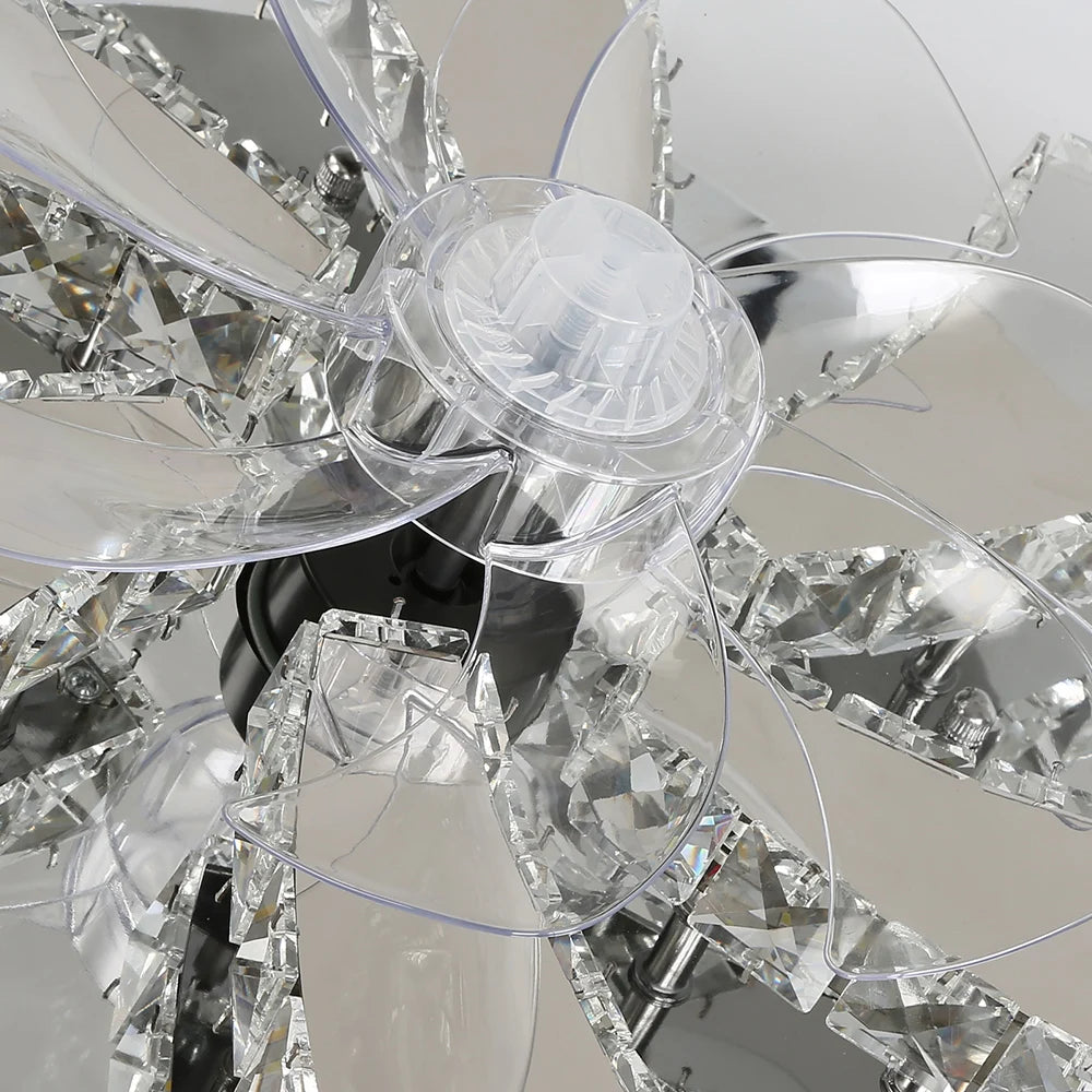 Luxury Crystal Ceiling Fan – Smart App & Remote Control LED Chandelier