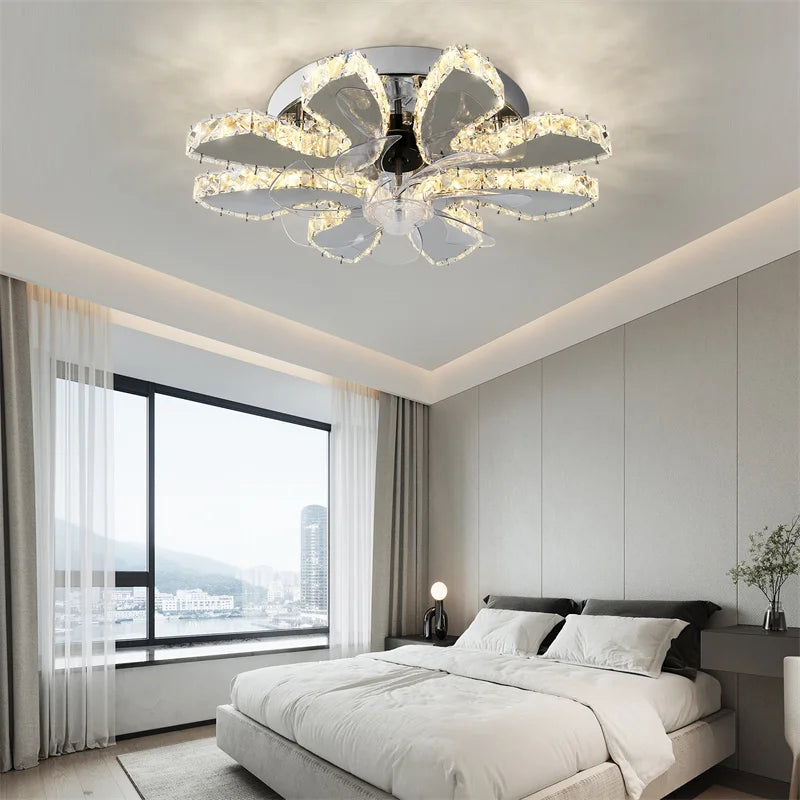 7-Head LED Fandelier – Ceiling Fan with Remote Control & Smart Lighting