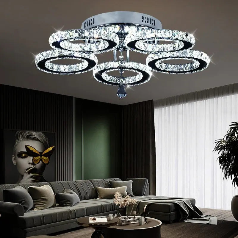 Luxury Crystal Ceiling Fan – Smart App & Remote Control LED Chandelier