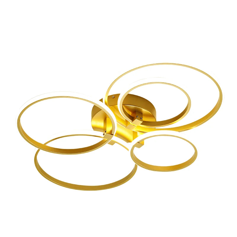 NEO Gleam Gold LED Chandelier – Modern Luxury Ceiling Light for Living & Bedroom