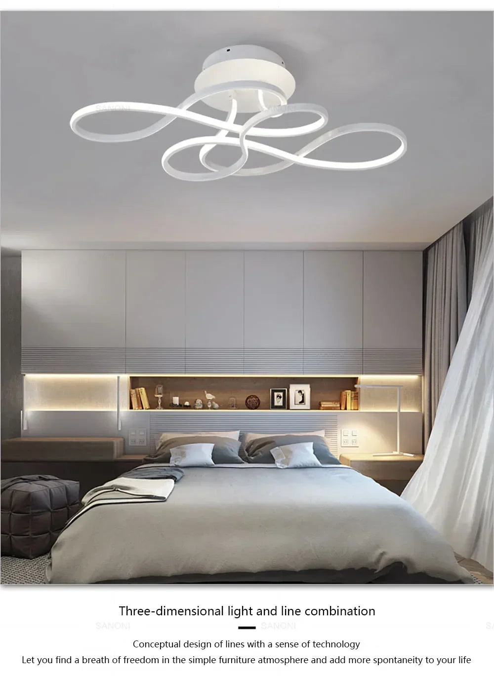Modern LED Ceiling Chandelier – Versatile Indoor Light for Living Room, Balcony & Hallway
