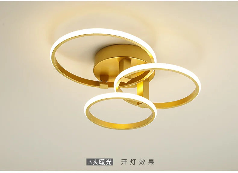 NEO Gleam Gold LED Chandelier – Modern Luxury Ceiling Light for Living & Bedroom
