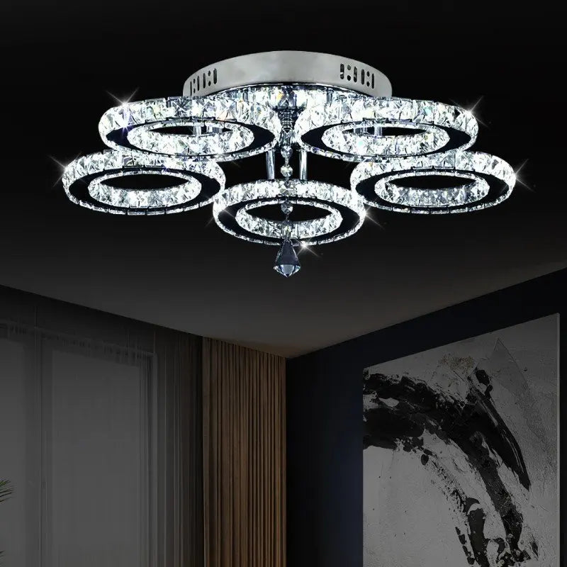 Luxury Crystal Ceiling Fan – Smart App & Remote Control LED Chandelier