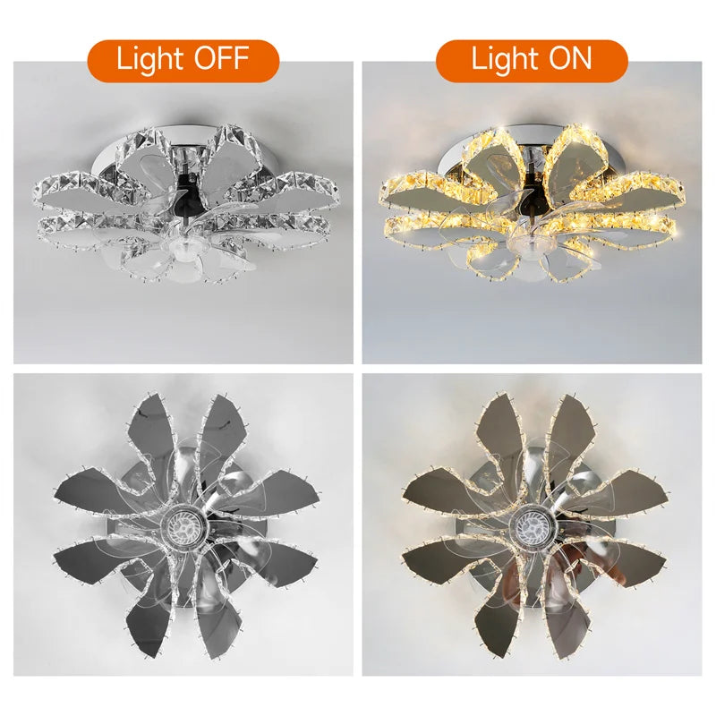 7-Head LED Fandelier – Ceiling Fan with Remote Control & Smart Lighting