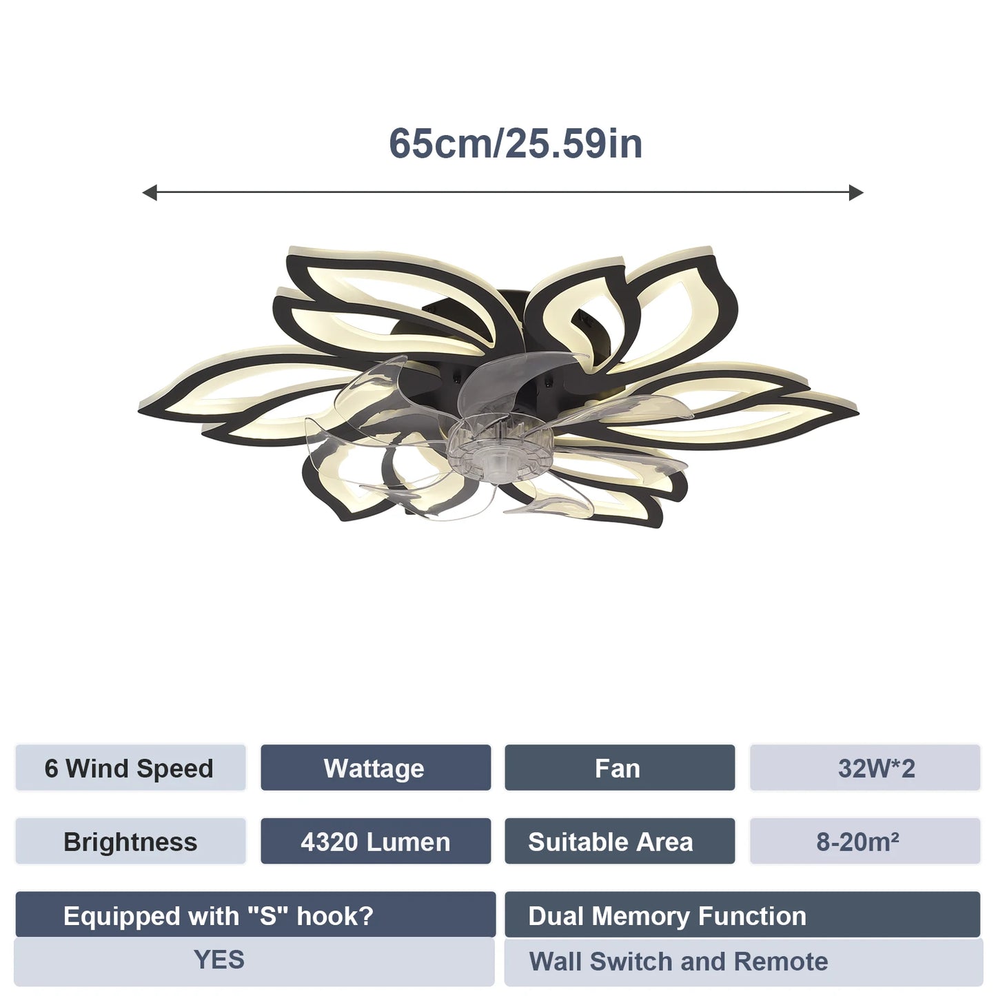 Nordic LED Ceiling Fan Chandelier – Remote Control, Hanging Light for Living & Dining Room