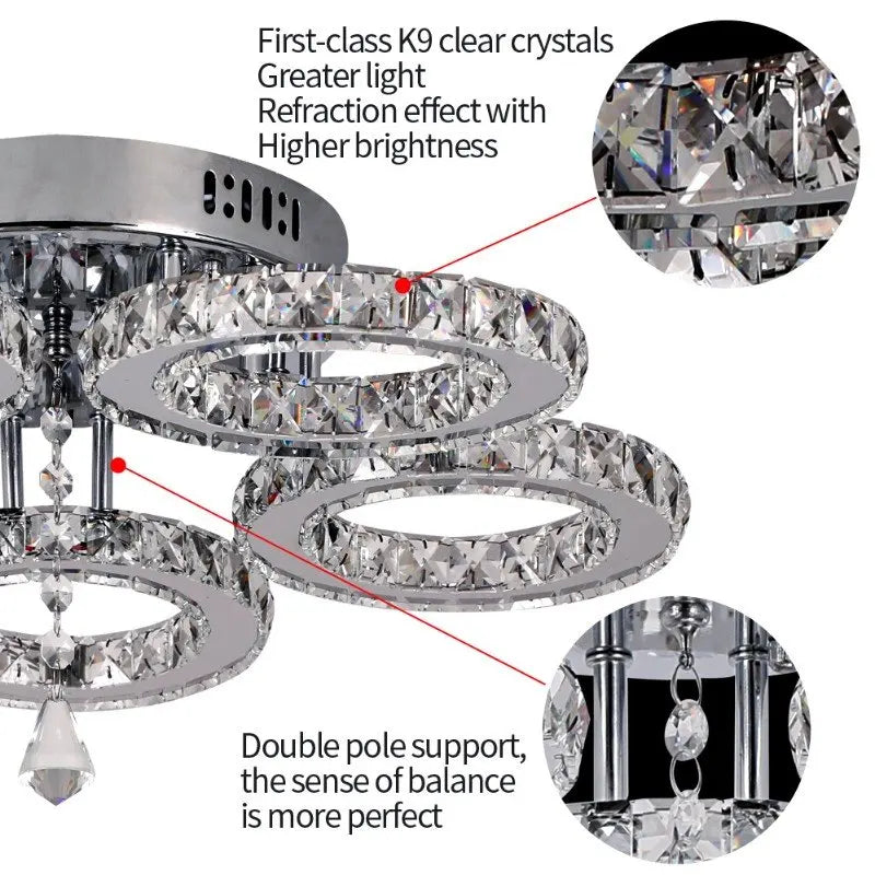 Luxury Crystal Ceiling Fan – Smart App & Remote Control LED Chandelier
