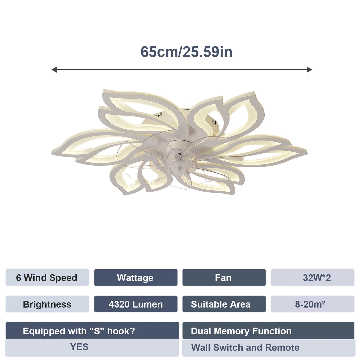 Nordic LED Ceiling Fan Chandelier – Remote Control, Hanging Light for Living & Dining Room