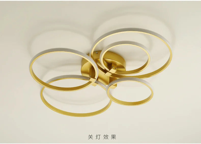 NEO Gleam Gold LED Chandelier – Modern Luxury Ceiling Light for Living & Bedroom