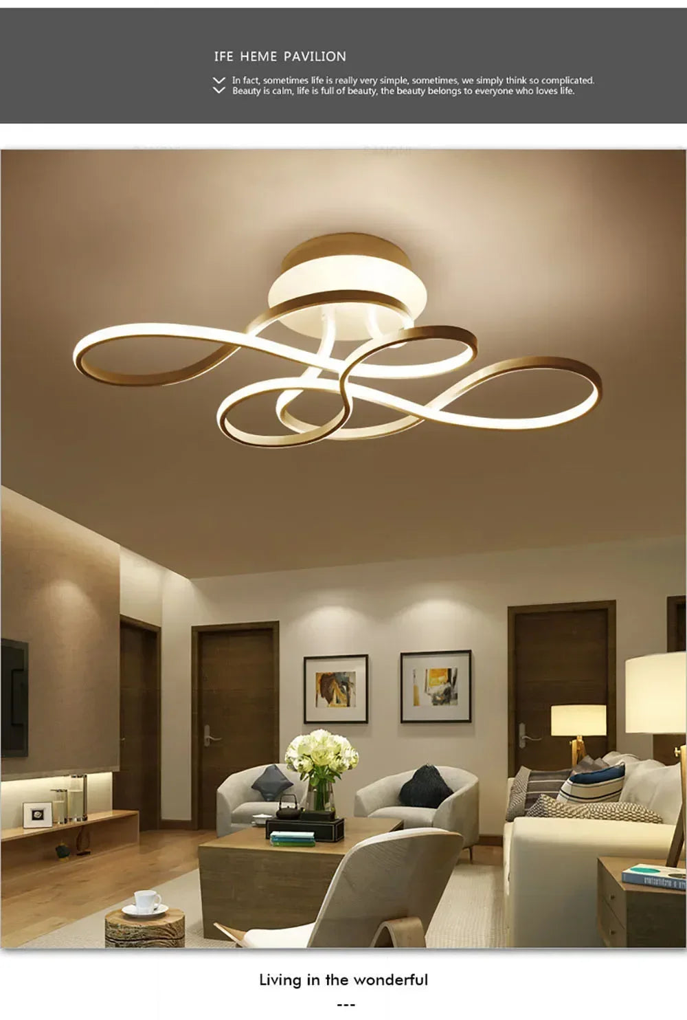Modern LED Ceiling Chandelier – Versatile Indoor Light for Living Room, Balcony & Hallway