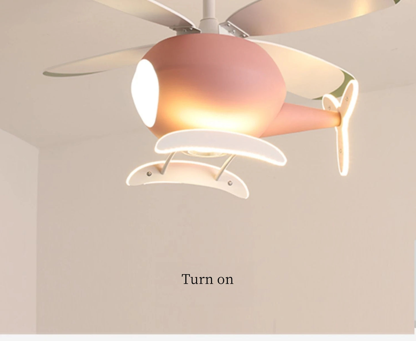 Helicopter LED Ceiling Fan Light – Fun Kids’ Room Chandelier with Remote