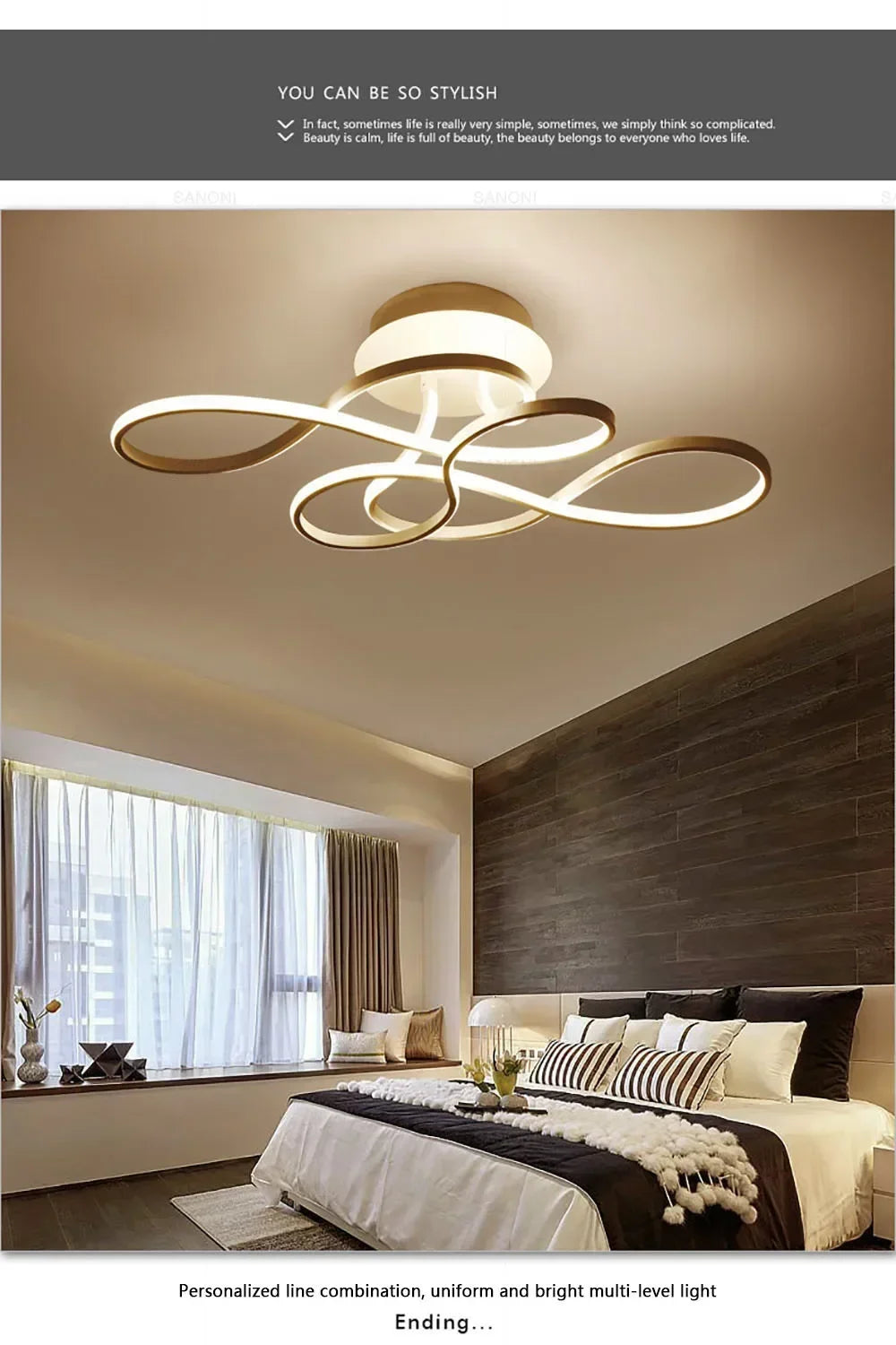 Modern LED Ceiling Chandelier – Versatile Indoor Light for Living Room, Balcony & Hallway