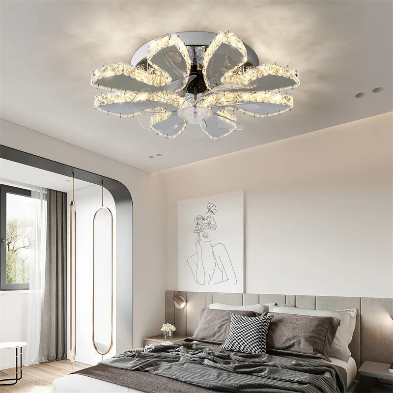 7-Head LED Fandelier – Ceiling Fan with Remote Control & Smart Lighting