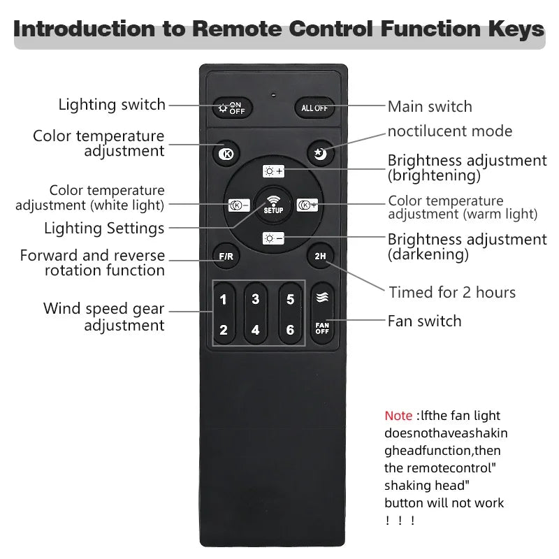 Smart LED Ceiling Fan – 6-Speed, App & Remote Control for Living Room & Bedroom